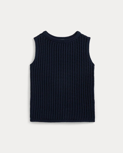 Cotton Navy Knitted Vest