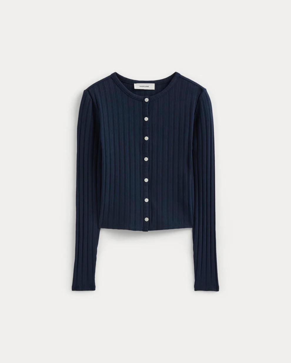 Cotton Navy Pointelle Cardigan