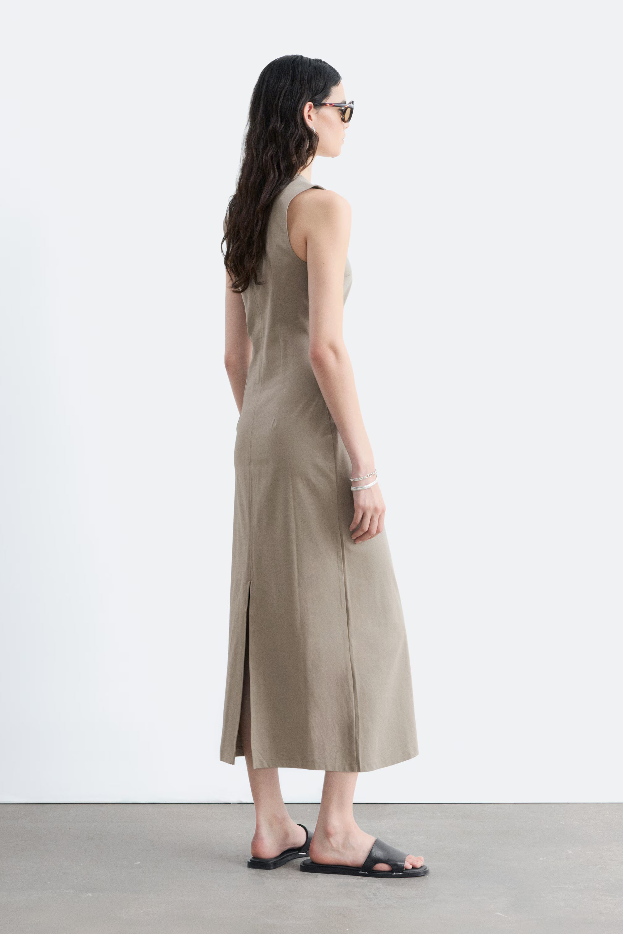 Pure Cotton Fitted Midi Dress