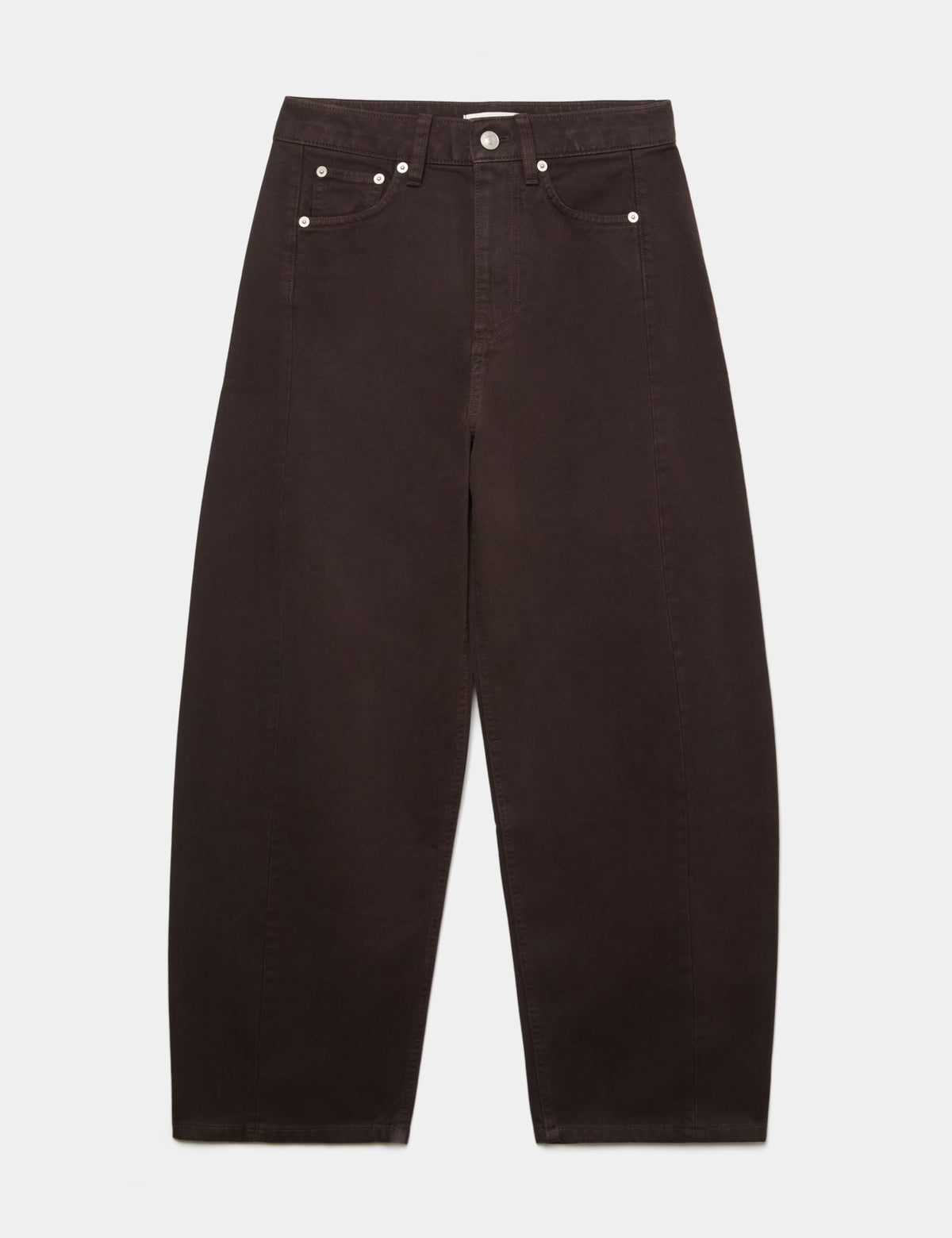 Cotton Brown Barrel Trousers