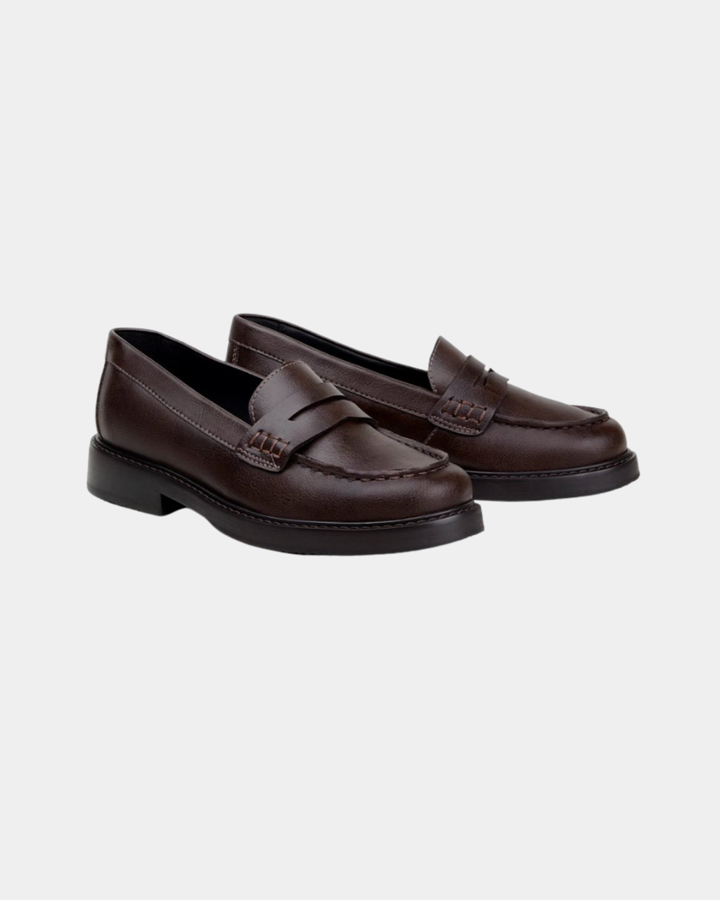 Leffe Vegan Leather Brown Penny Loafers