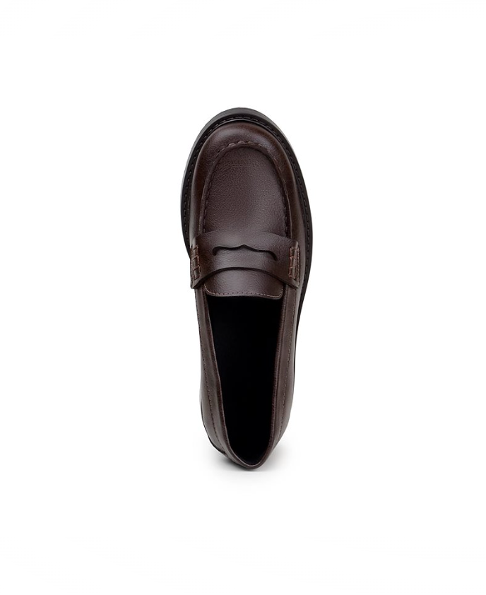 Leffe Vegan Leather Brown Penny Loafers