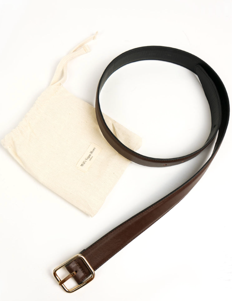 Vegan Leather Brown 3cm Belt