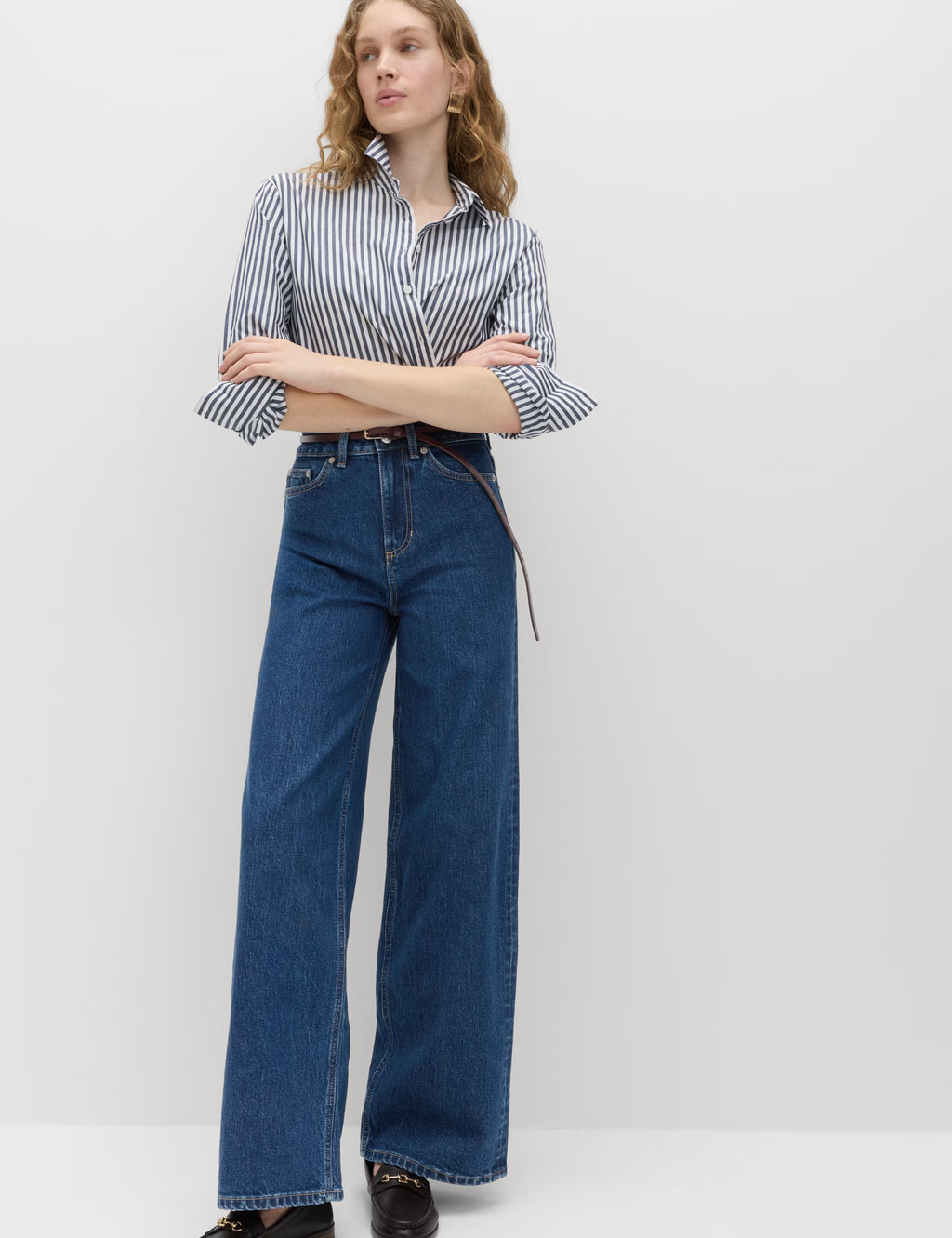 Blue Wide Leg Jeans
